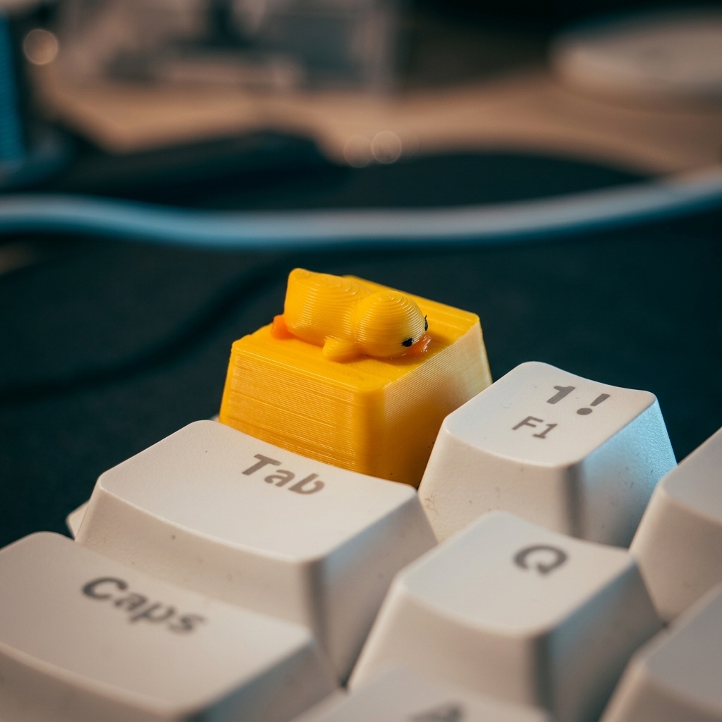 Pc Gaming Yellow - Petit canard jaune allongé, touches de