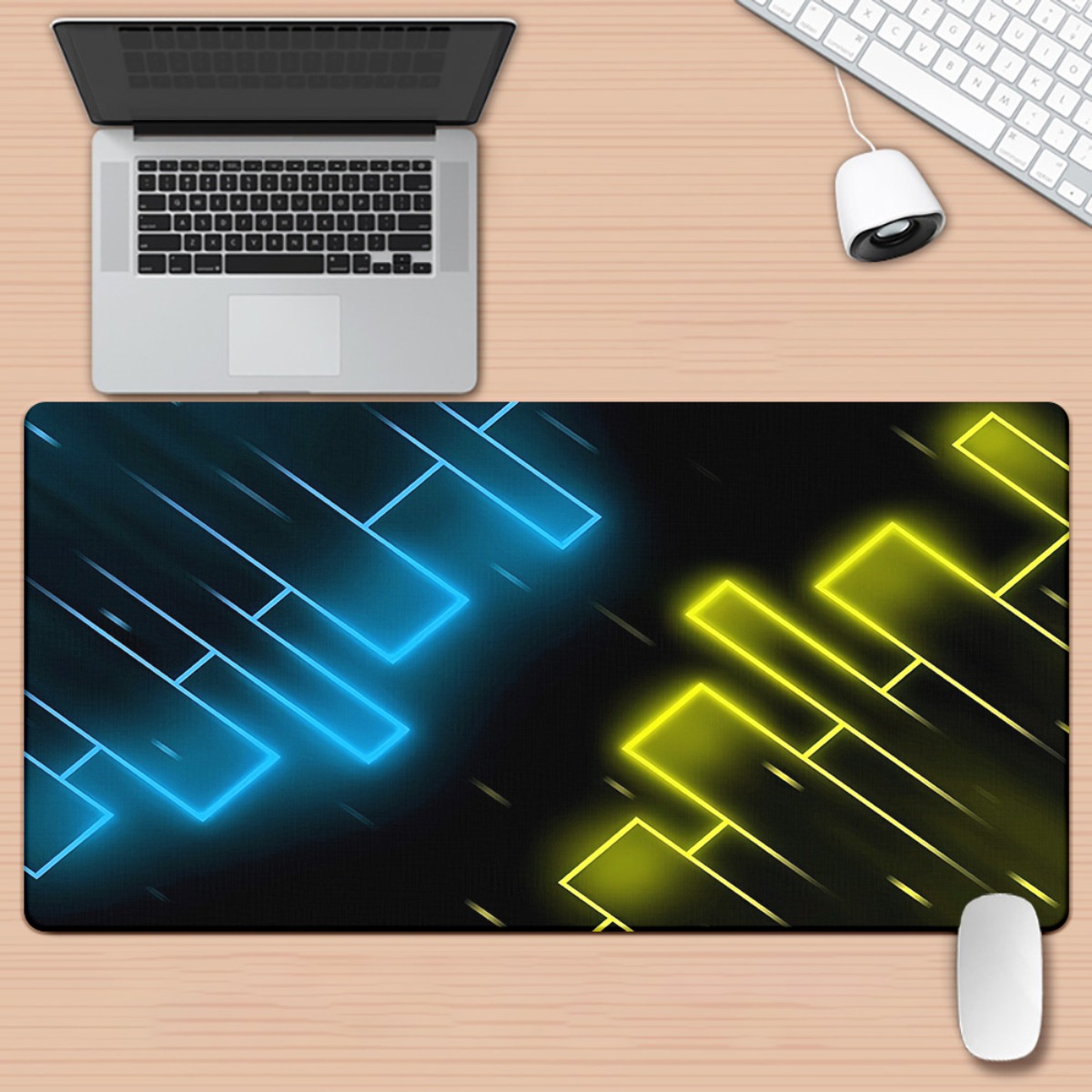 Pc Gaming Yellow - Tapis de souris de jeu abstrait
