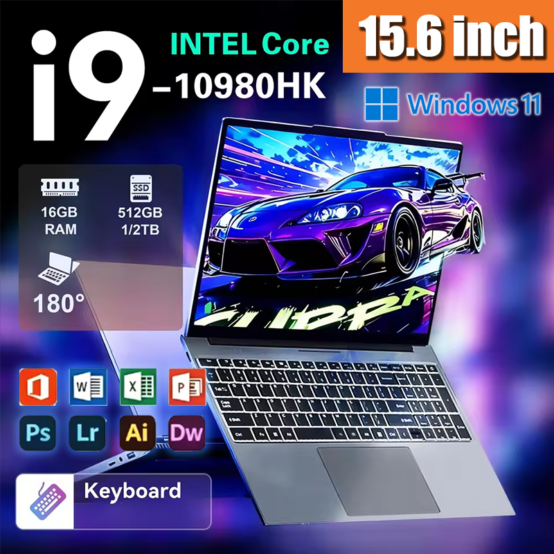 Pc Gaming Keyboard - Ordinateur portable robuste 15,6 pouces Intel