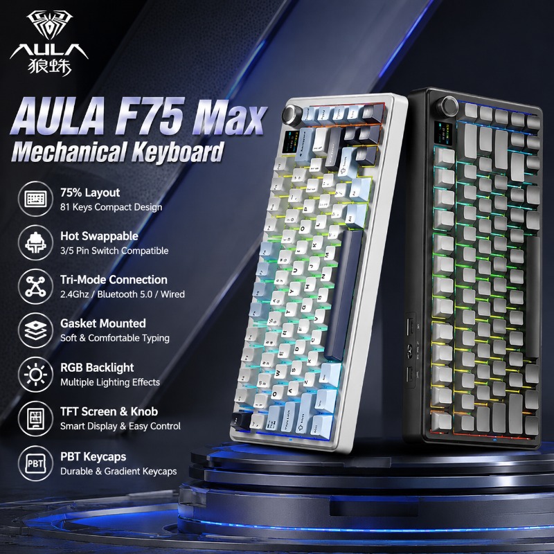 Clavier mécanique AULA F75 Max - Pc Gaming Keyboard avis et prix