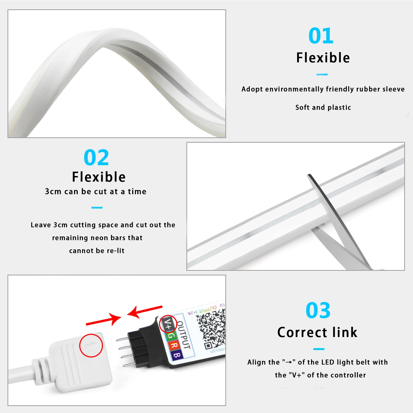 Bande lumineuse LED néon RGB,  - Rgb Light Strip avis et prix